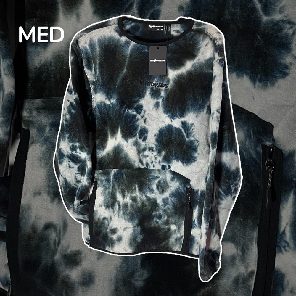 •NWT• THE HUNDREDS ACID TIEDYE Embroidered front Fleece • Size Medium